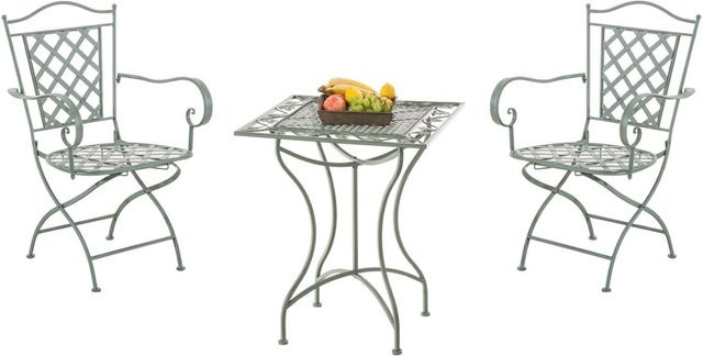 TPFGarden Sitzgruppe Pajak aus Eisen in Antik-Grün mit Tisch und Stühlen für Garten und Terrasse - Bild 1