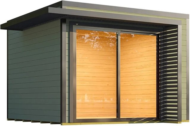 Weka Gartenhaus Amberley mit Schiebetür in Graugrün/Anthrazit, B/T: 300 x 300 cm - Bild 1