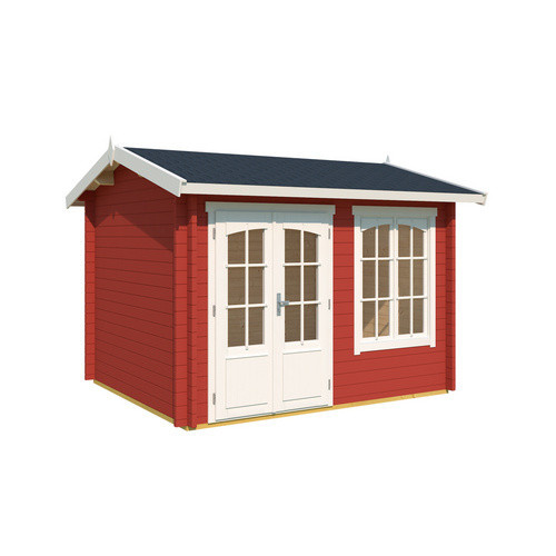 Lasita Blockbohlenhaus Alex Gartenhaus mit Satteldach in Schwedenrot, B/H/T: 340 x 245,1 x 308,3 cm - Bild 3