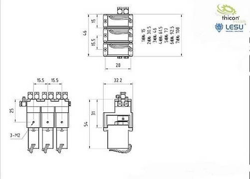 Thicon Models 56038 6-fach Hydraulik-Ventil aus Messing - Bild 1