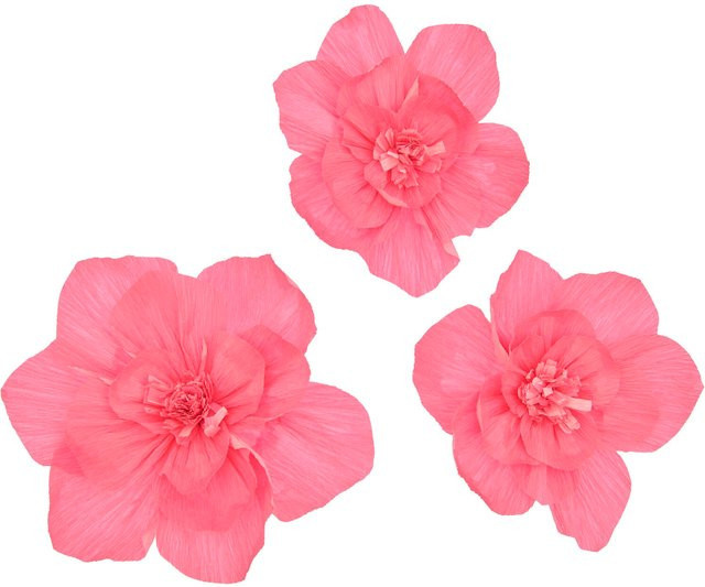 Rico Design Krepppapier mit Blüten in Neonpink - Bild 1