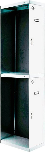 PROREGAL Spind AMEGO Anbaumodul mit 2 Abteilen und Schließfach, Weiß, H x B x T: 180 x 30 x 50 cm - Bild 1