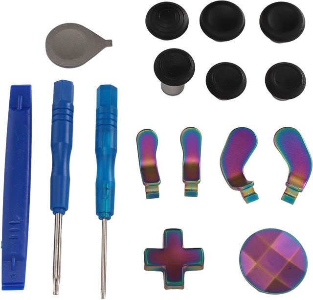 mfySpace 13-in-1 Metall-Thumbstick Modifikations-Set für Xbox Elite Controller Series 2 in Schwarz und Multicolour mit 6 austauschbaren Joysticks, 4 Paddles und 2 D-Pads - Bild 1