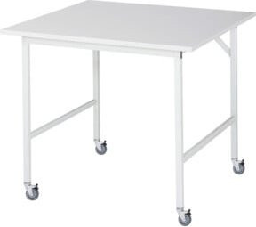 Rau Fahrbarer Arbeitstisch Jerry in Grau und Weiß mit M-Platte, B/T/H: 100 x 100 x 90 cm - Bild 1