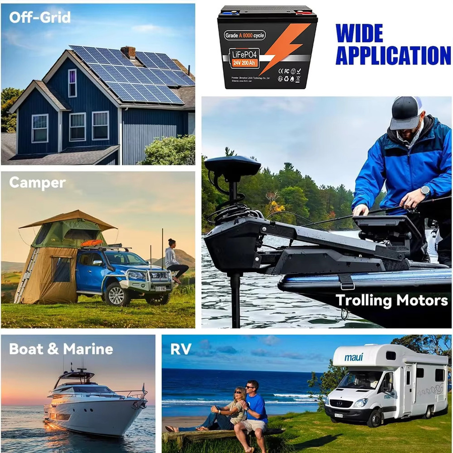 Avtark LiFePo4 Lithium-Eisenphosphat-Batterie 24 V 200 Ah mit integriertem 200 A BMS in Schwarz für Solar, Marine, Overland und Off-Grid Anwendungen - Bild 5