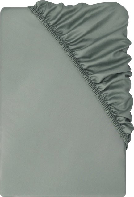 LIVARNO Mako-Satin Spannbettlaken aus Baumwolle, Grau, B/T: 180 x 200 cm - Bild 1
