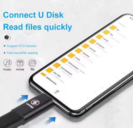 USB-C-Adapter iOS-Buchse auf USB-C-Stecker in Silber für Schnellladung und Datenübertragung von iPhone, Samsung und Tablets - Bild 3