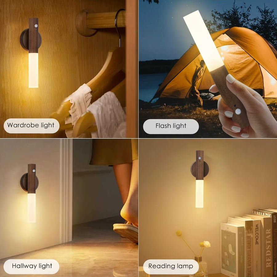ZTree Smart Motion Sensor Nachtlicht mit integrierter LED, wiederaufladbare magnetische Wandleuchte für Flur, Schlafzimmer, Treppen, Badezimmer und Schränke - Bild 2