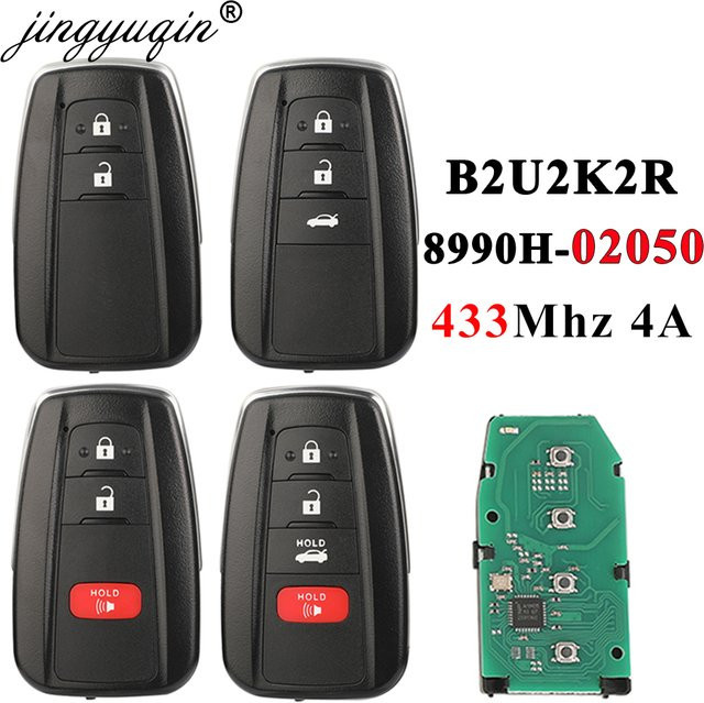 Jingyuqin Smart Remote Autoschlüssel für Toyota Corolla 2018-2022, 433 MHz 4A HITAG AES NCF29A1M Chip, FCC ID: B2U2K2R, P/N: 8990H-02050, Schwarz - Bild 1