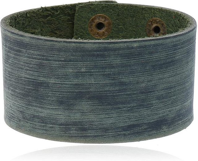 YULIN Armband Armreif, Rindsleder, Schwarz, Braun, Grün, Unisex, Vintage - Bild 1