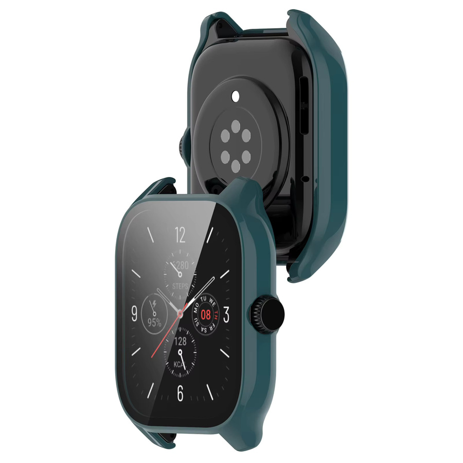 Schützendes Glasgehäuse in Grün für Amazfit GTS 4 und GTS 4 Mini mit Displayschutzfolie - Bild 4