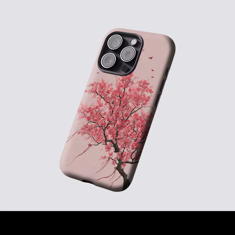 Potdemiel Magnetische Handyhülle mit Kirschblüten-Wunschbaum für iPhone 17 16 15 14 13 Pro Max Plus – Robuste Einzel- und Doppelschicht-Schutzhülle - Bild 2