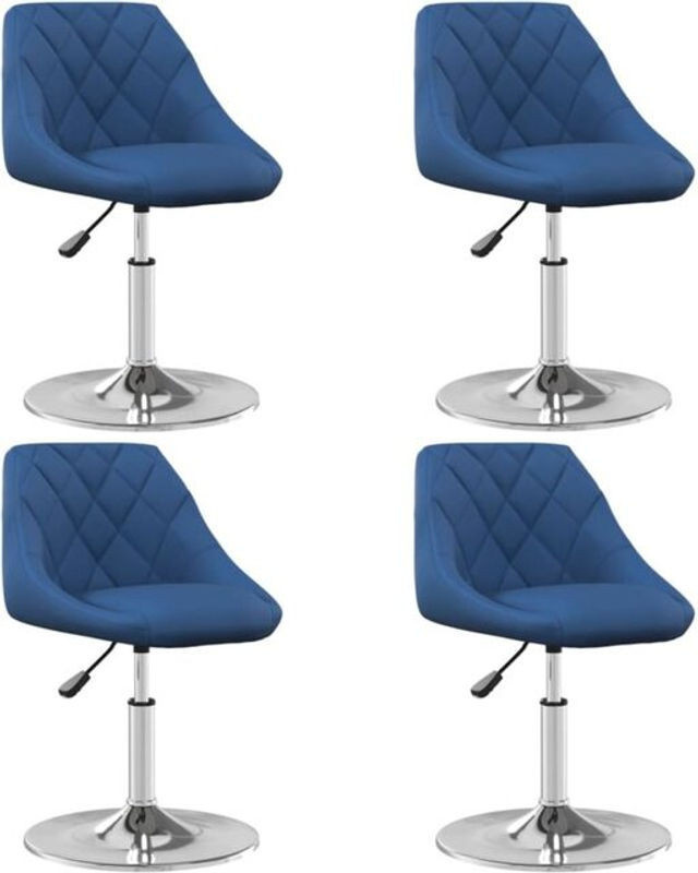 Vidaxl Esszimmerstühle 4er Set Modern Blau Samt Drehbar - Bild 1