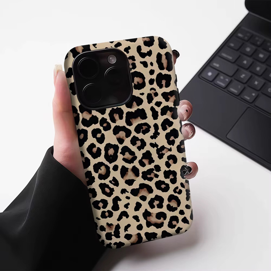 Robuste iPhone Hülle mit Leopardenmuster von Potdemiel, magnetisch, Mehrschicht-Schutz, Multicolour - Bild 5