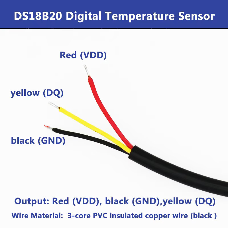 ZUIDID DS18B20 Digitaler Temperatursensor mit G1/2 Zoll Gewinde, 8mm PVC Sonde und SUS304 Edelstahl Gehäuse - Bild 2