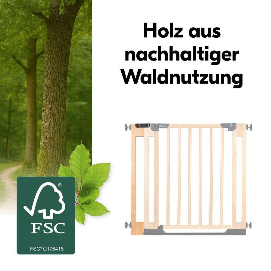 Hauck Schutzgitter Verlängerung für Tür- und Treppenschutzgitter in Beech, Breite: 9 cm - Bild 2