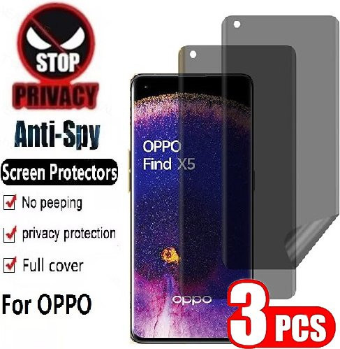 3 Stück Anti-Spionage-Displayschutzfolie für OPPO Find X5 X6 X8 Pro Lite Ultra X8s Plus Privatsphäre-Hydrogel-Folie Transparent - Bild 1