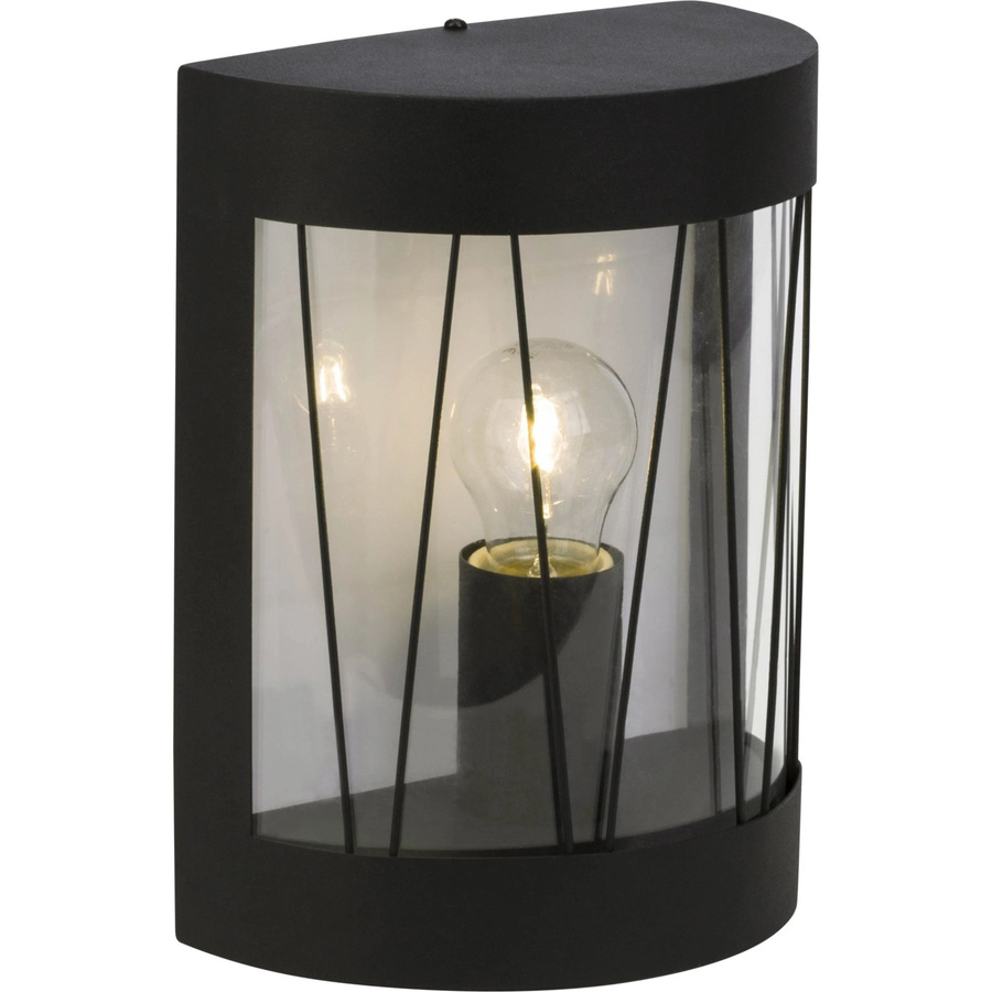 Brilliant Außen-Wandlampe Reed Schwarz Matt, IP44 spritzwassergeschützt, E27, H x B x T: 19,5 x 12 x 12 cm - Bild 2