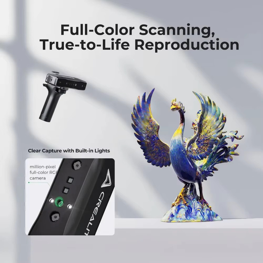 Creality 3D-Scanner Otter Lite, kabelloser Handscanner in Schwarz mit 0,05 mm Genauigkeit und Anti-Shake-Tracking - Bild 4