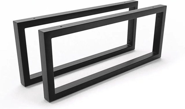 HEVVA Waschtischhalterung RHEIN 2er Set Schwarz matt aus Stahl, Höhe: 20 cm, Tiefe: 50 cm - Bild 1