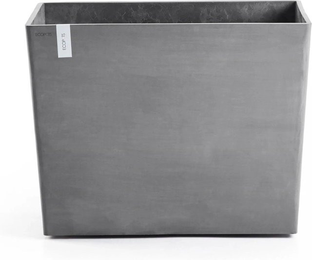 Ecopots Pflanzkübel Paris Grau mit Rollen, rechteckig, H x B x T: 65 x 85 x 40 cm - Bild 1