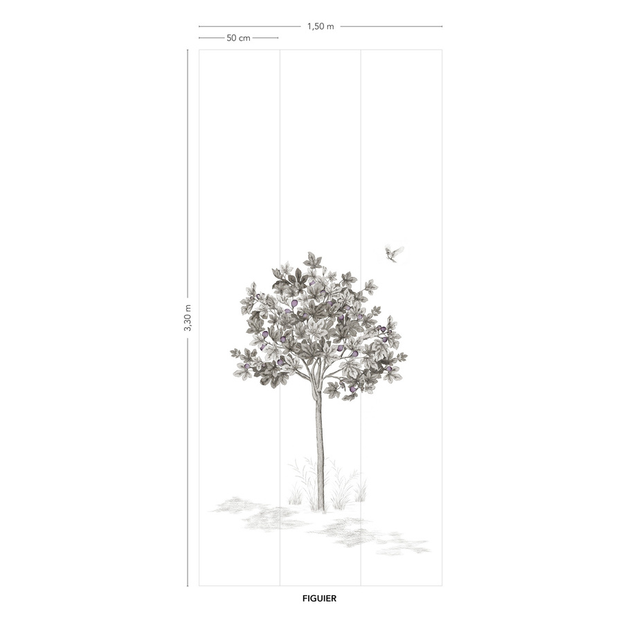 Isidore Leroy Wandtattoo Arbustes Gris Figuier in Grau und Weiß - Bild 1