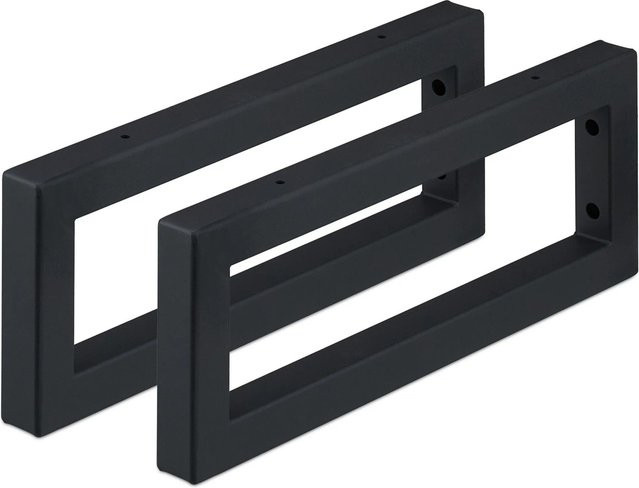 Relaxdays Wandkonsole 2er Set aus Stahl in Schwarz matt, Breite: 40 cm - Bild 1