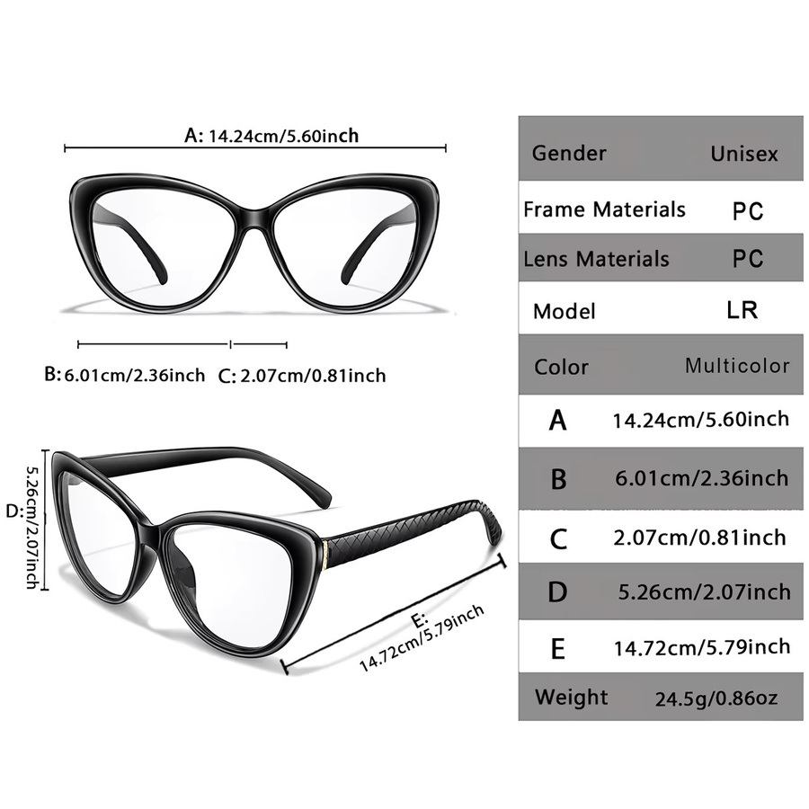 LOISRUBY Lesebrille Cateye, transparent, Vollrand, Unisex, Kunststoff - Bild 2