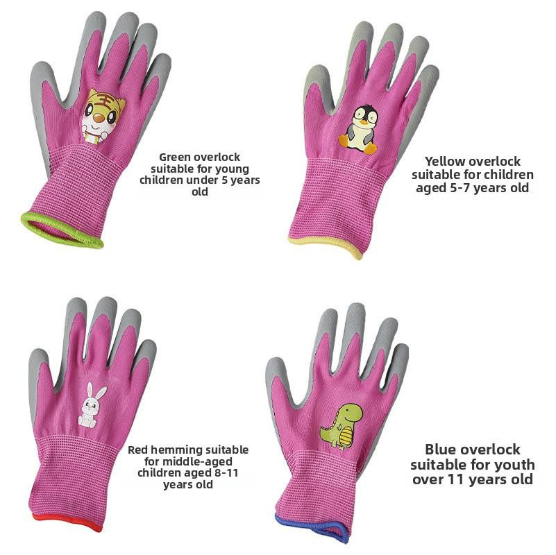 Binchi Outdoor Product Kinder Gartenhandschuhe mit Cartoon-Design aus Polyester in verschiedenen Farben - Bild 1