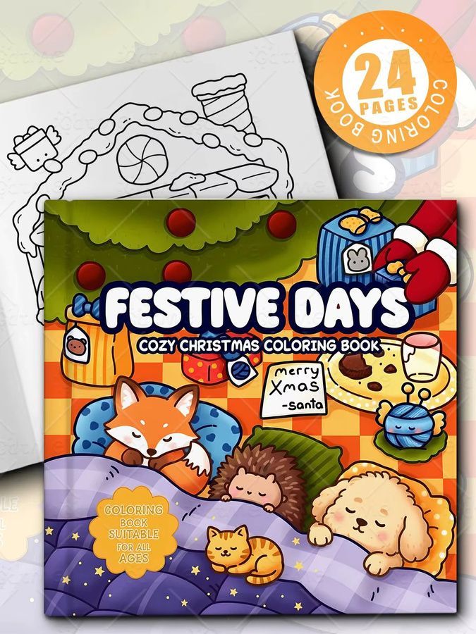 FESTIVE DAYS COZY CHRISTMAS Malbuch für Erwachsene in Multicolor mit 24 Seiten - Bild 4