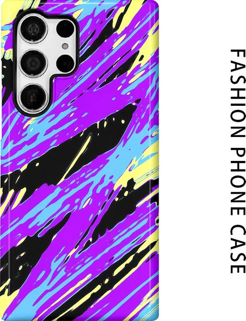 Cyber Fluid Handyhülle für Samsung Galaxy S26 S25 S24 S23 S20 FE A56 A36 Ultra, Glänzende HD Hartschale, Multicolour - Bild 1