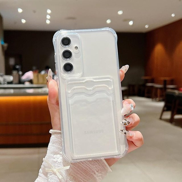 Transparente Handyhülle mit Kartenfach für Samsung Galaxy S26 S25 S24 S23 S22 Ultra S21 Plus und weitere Modelle - Bild 1