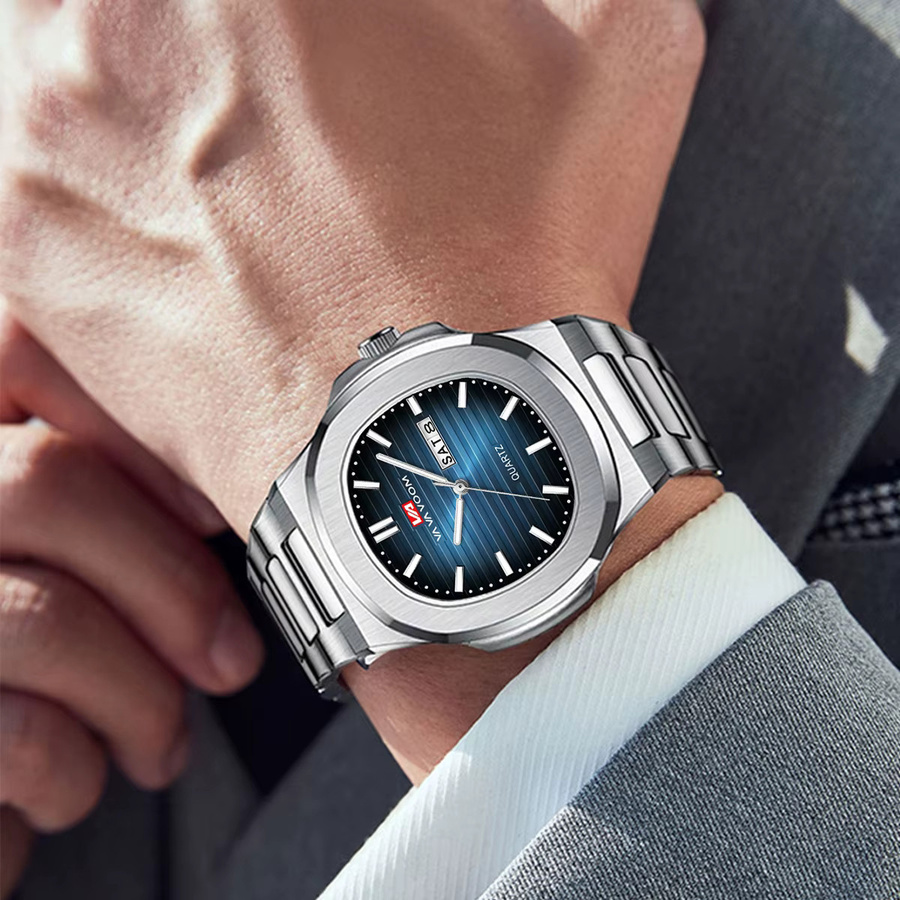 VA VA VOOM Armbanduhr, Quarzwerk, Edelstahl Mesh, Herren - Bild 3