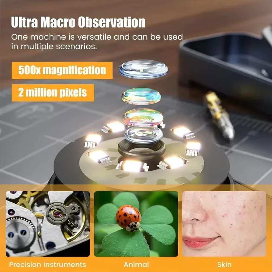 SALORIE Handheld-Dermatoskop-Hautanalysator, kabelloses digitales Mikroskop für Kopfhaut und Haare - Bild 5