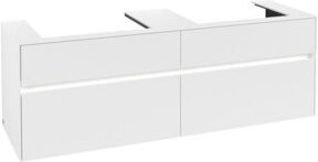 Villeroy & Boch Waschtischunterschrank Collaro in Weiß Matt mit LED-Beleuchtung und 2 Waschbeckenbecken, B/T/H: 160 x 54,8 x 50 cm - Bild 1