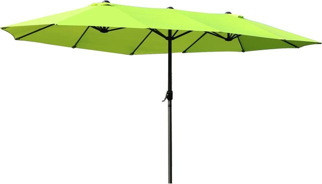 Outsunny Marktschirm als Doppelsonnenschirm in Grün aus Stahl und Polyester mit B/T/H: 270 x 460 x 240 cm - Bild 1