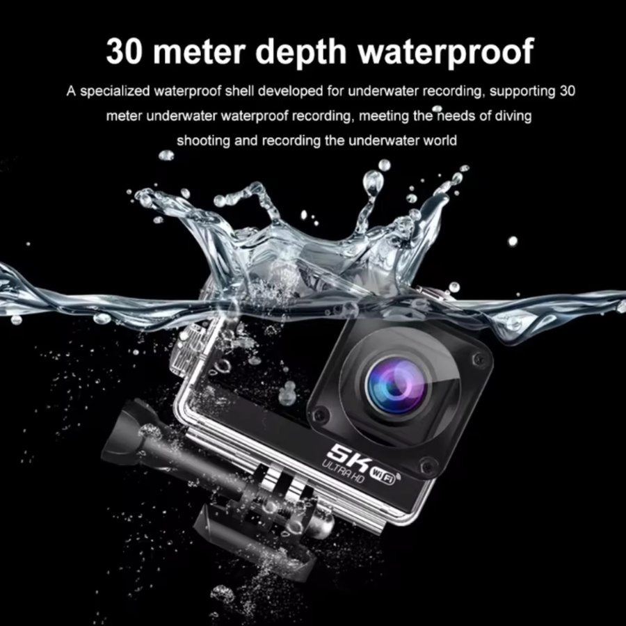 Bytelike 5K Action Kamera mit Dual-Screen Touchdisplay, 24MP, Schwarz, inklusive Zubehör und Fernbedienung mit WLAN und HDMI - Bild 3