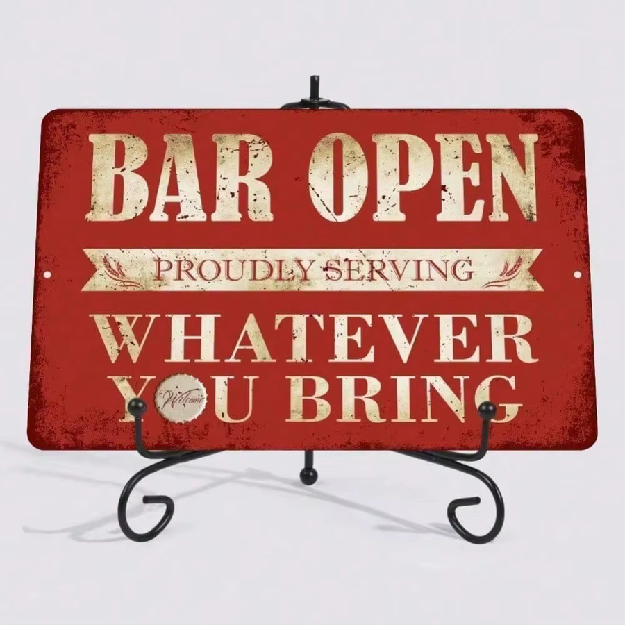 CIFBUY Vintage Bar-Schild aus Metall in Rot als Wanddekoration für Zuhause und Bar, B/H: 30,0 x 20,0 cm - Bild 2