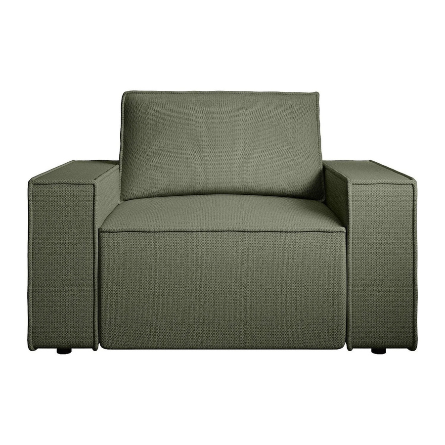 Vente-unique Sessel Amelia mit gerader Rückenlehne und Armlehnen in Grün, Breite: 120 cm - Bild 2