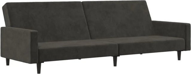 vidaXL Schlafsofa 2-Sitzer Click-Clack aus Samt in Dunkelgrau mit Massivholzrahmen - Bild 1