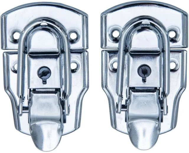 HMF Spannverschluss mit Schloss 2 Stück Silber Verzinkt B: 45 mm, H: 75 mm - Bild 1