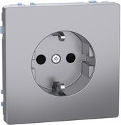 Merten Schuko-Steckdose System Design Edelstahl Silber MEG2300-6036 mit erhöhtem Berührungsschutz und Steckklemmen - Bild 1