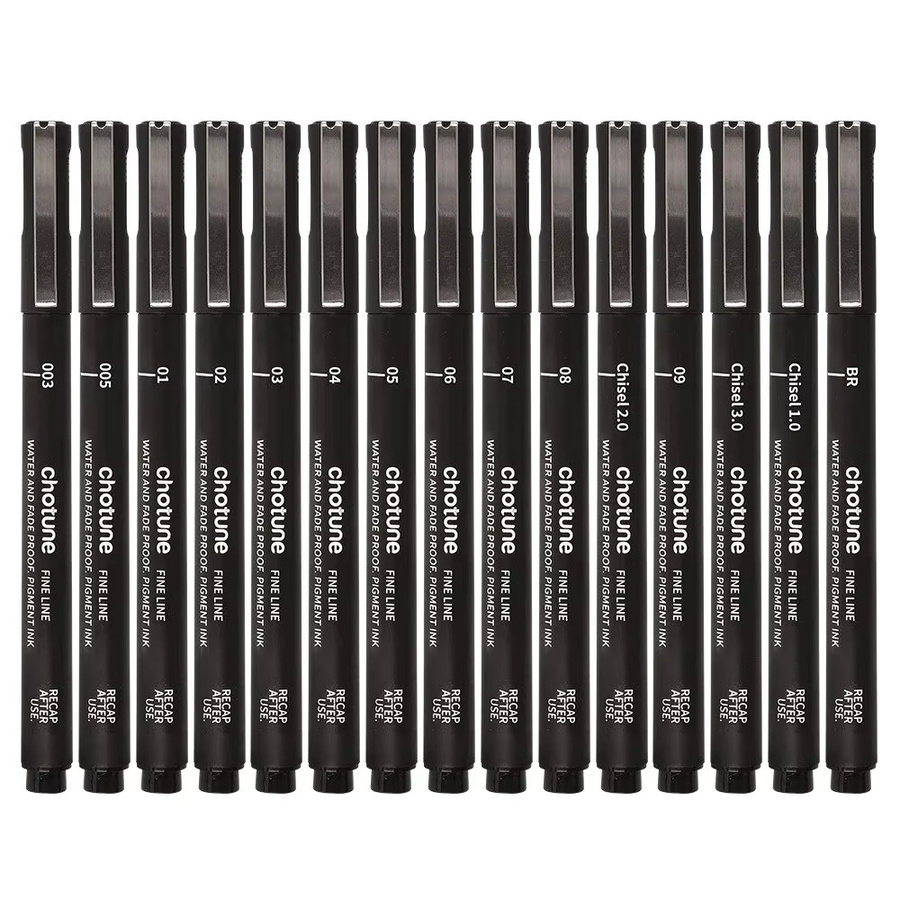 Schwarze Pigment-Mikrostift-Fineliner für Zeichner und Illustratoren zum Skizzieren von Anime und Manga - Bild 2