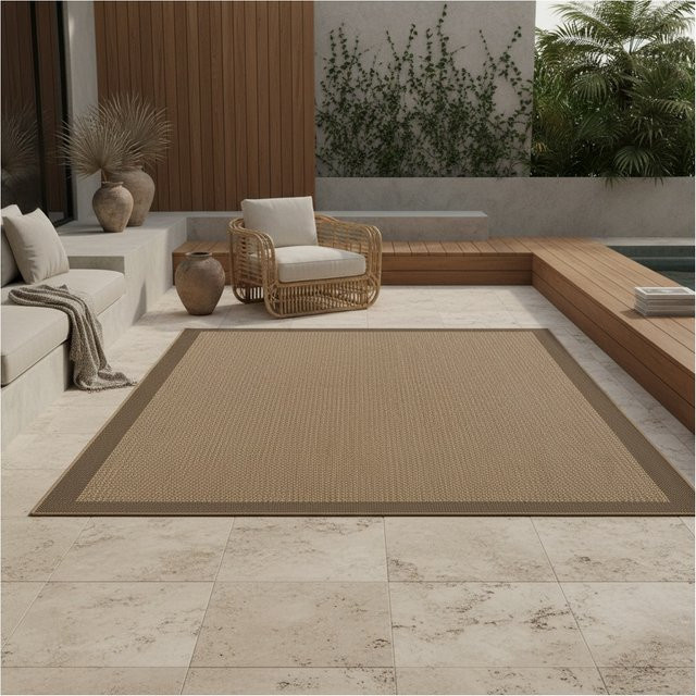 Outdoor Teppich ARLBERG von Kadima Design in Beige, Jute-Optik aus Polypropylen, B: 230 cm, T: 160 cm - Bild 1