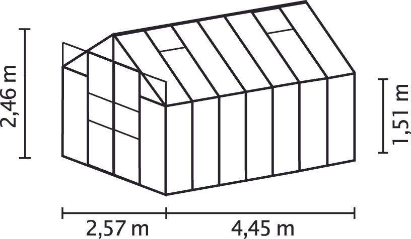 Vitavia Gewächshaus Uranus 11500 Schwarz 11,5 m² mit 4 mm HKP - Bild 2