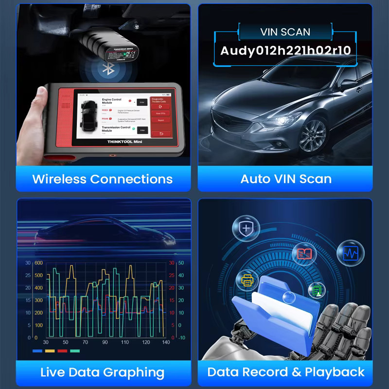 THINKTOOL MINI OBD2-Scanner Diagnosescanner mit 28 Reset-Funktionen in Schwarz - Bild 6