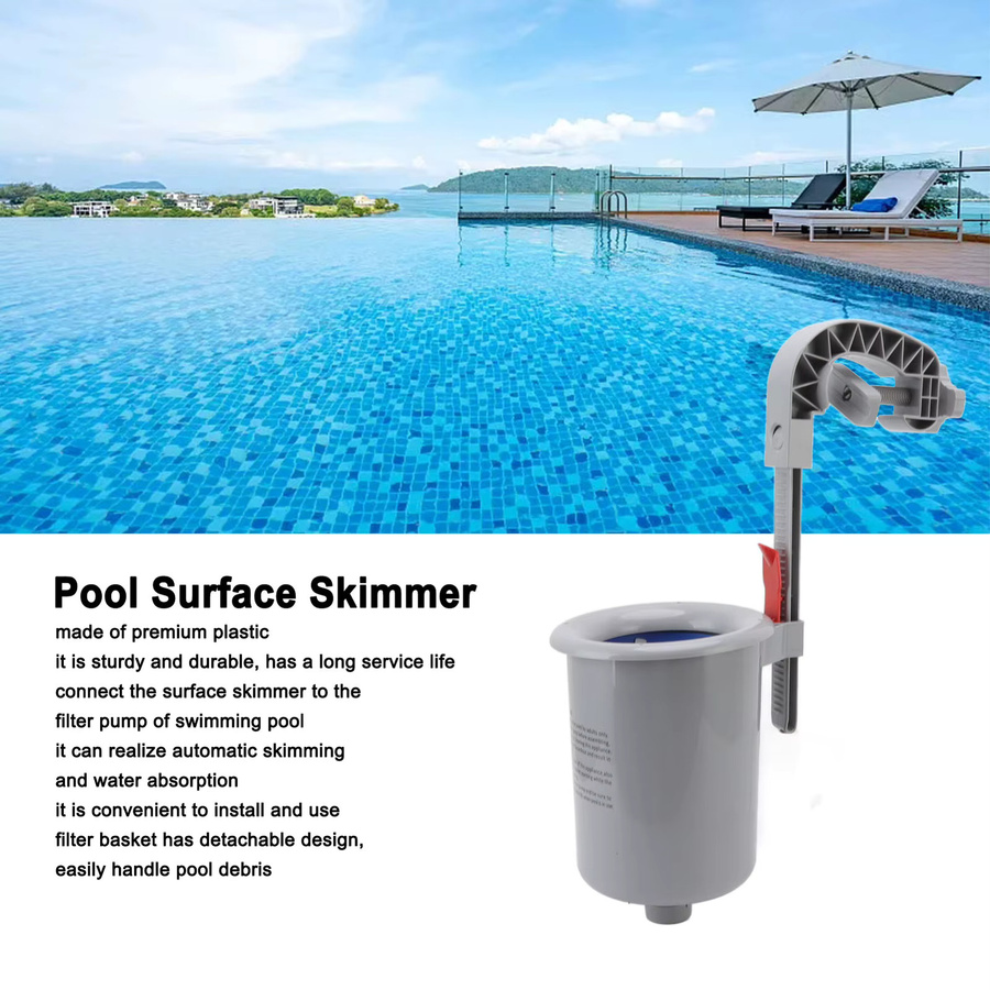 Automatischer Pool-Skimmer aus Kunststoff zur Wandmontage, grau - Bild 2