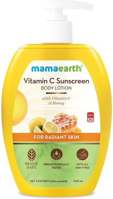 Mamaearth Vitamin C Körperlotion, LSF 30, 300 ml, für trockene Haut - Bild 1