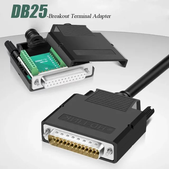 TLXT DB25 D-Sub Breakout-Terminal-Adapter, 25-polig, weiblich, schwarz - Bild 1
