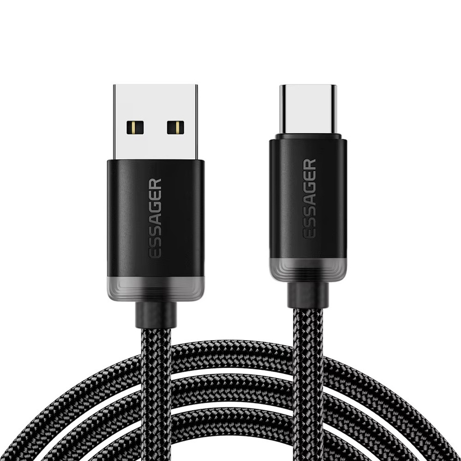 Essager 3A USB Typ-C Schnellladekabel USB-A auf USB-C Datenladekabel für iPhone 15, Samsung und Xiaomi in Schwarz - Bild 4